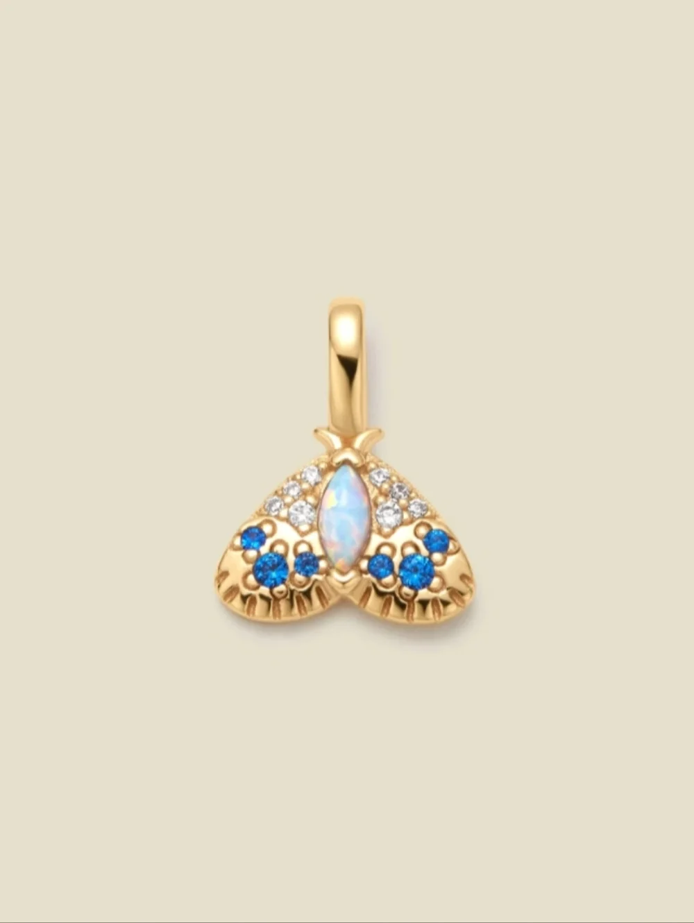 $22 - Gold Butterfly Pendant with CZ and Opal Accents - Picture 1 of 3